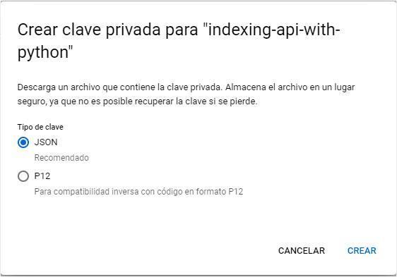 Crerar API key json Google Cloud