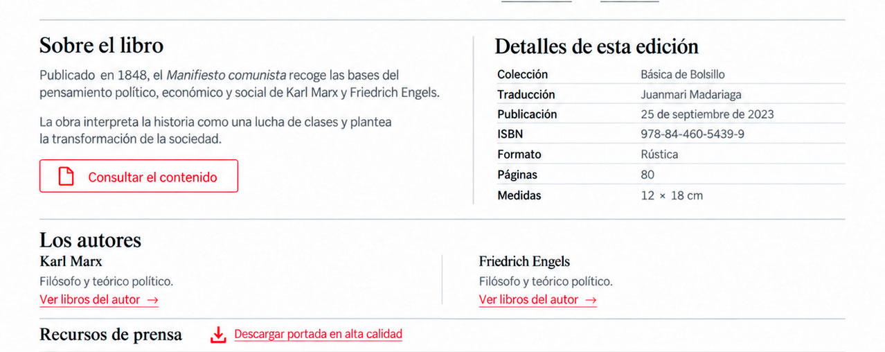 Nuevo diseño del contenido del libro Editorial Akal