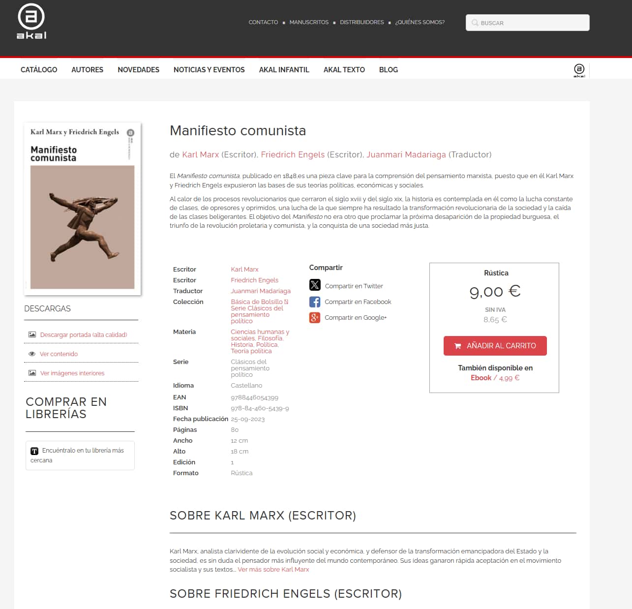 Ficha de libros Editorial Akal