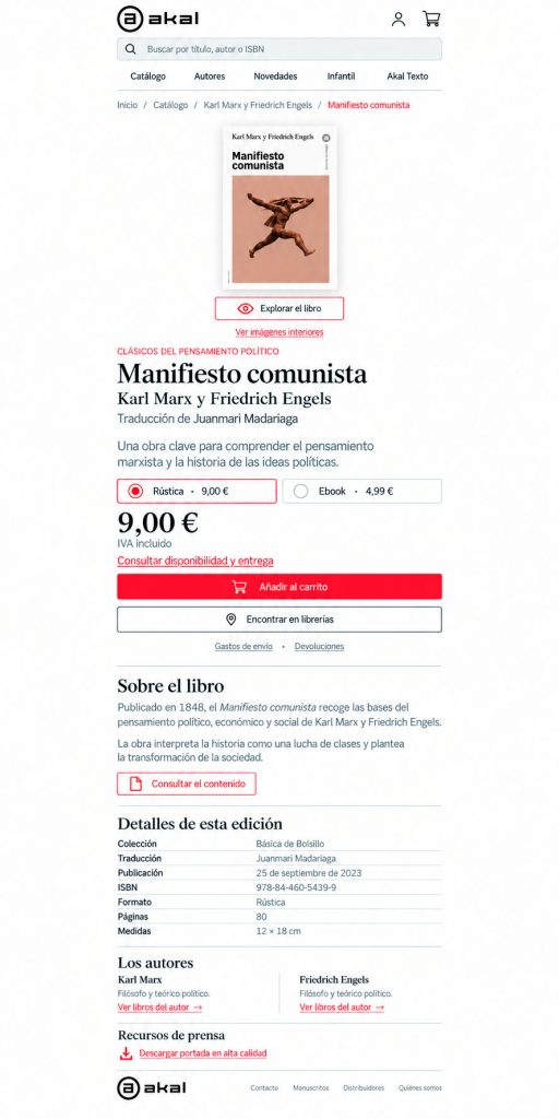 Propuesta diseño web mobile para Editorial Akal