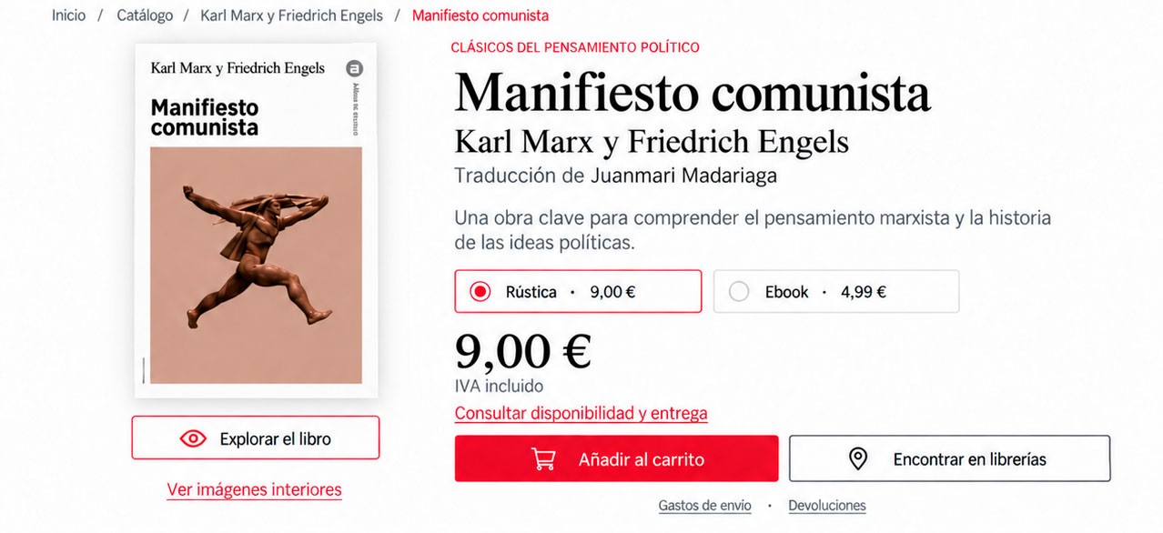 Propuesta diseño web de la portada del libro y opciones de compra para la Editorial Akal